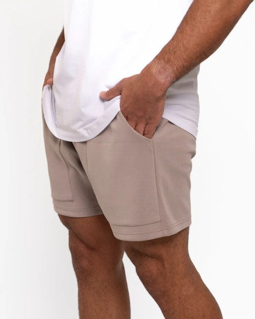 New design men's cotton knit shorts with side pockets