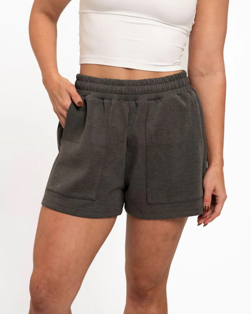 Unisex cotton fleece running shorts with side pockets