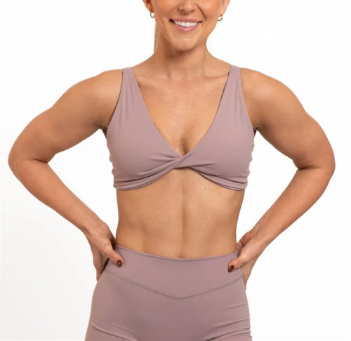 New sexy V neck daily sports bra front twist yoga bralette