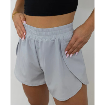 Women's elastic waist running shorts with invisible pockets side split flowy shirts