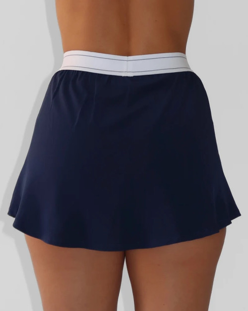 Elastic waist tennis skirts with inner shorts women's 2 in 1 skorts