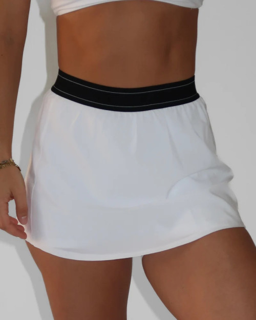 Elastic waist tennis skirts with inner shorts women's 2 in 1 skorts