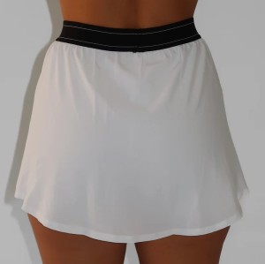 Elastic waist tennis skirts with inner shorts women's 2 in 1 skorts