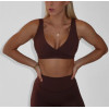 New athleisure plunge sports bra for women open back yoga bralette