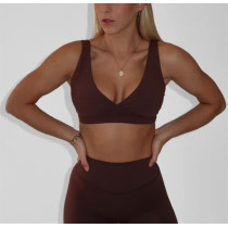 New athleisure plunge sports bra for women open back yoga bralette