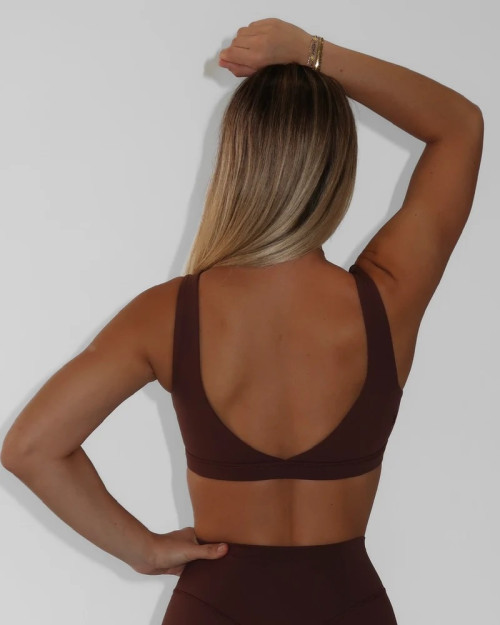 New athleisure plunge sports bra for women open back yoga bralette