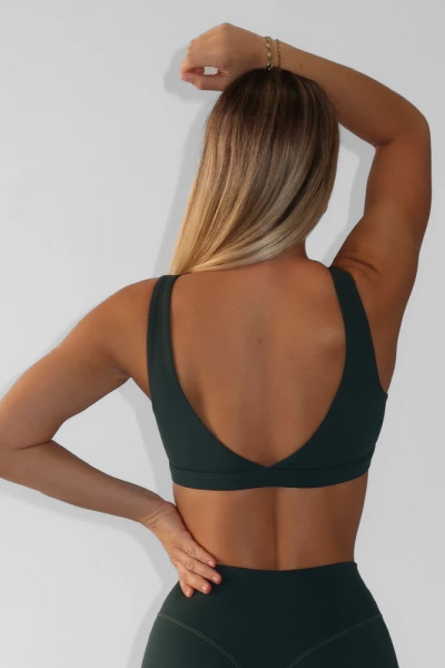 New athleisure plunge sports bra for women open back yoga bralette
