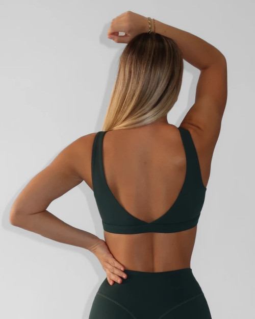 New athleisure plunge sports bra for women open back yoga bralette