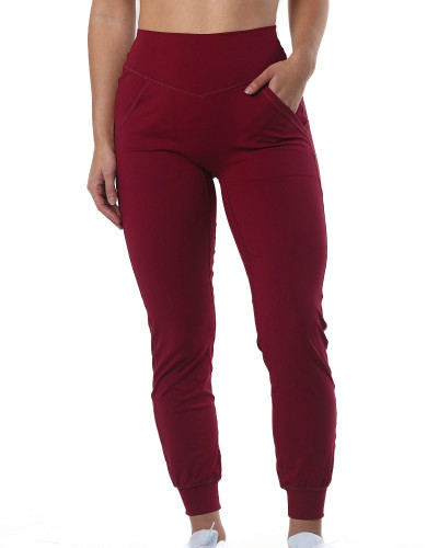 Women's high waist athleisure fit joggers with side pockets