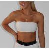 Women's athleisure style bandeau sports bra solid color classic tube top