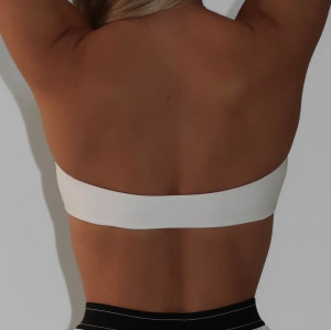 Women's athleisure style bandeau sports bra solid color classic tube top