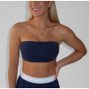 Women's athleisure style bandeau sports bra solid color classic tube top