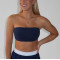 Women's athleisure style bandeau sports bra solid color classic tube top