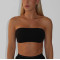 Women's athleisure style bandeau sports bra solid color classic tube top