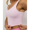 Women's scoop neck padded yoga crop double layer cropped tank top