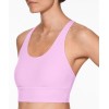 Medium support back cross sports bra scoop neck longline gym crop