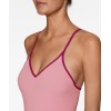 V neck spaghetti strap color block back tie swimsuits one piece sexy open back bathwear