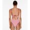 V neck spaghetti strap color block back tie swimsuits one piece sexy open back bathwear