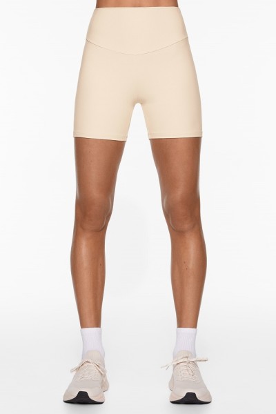 Double lined waistband biker shorts compressive active yoga shorts