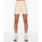 Double lined waistband biker shorts compressive active yoga shorts
