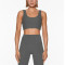 Medium support scoop neck ribbed sports bra with U back