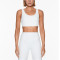 Medium support scoop neck ribbed sports bra with U back