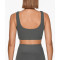 Medium support scoop neck ribbed sports bra with U back