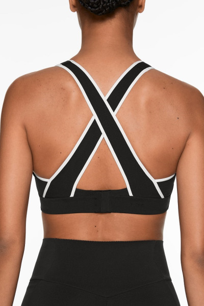 High impact piping sports bra with removable paddings