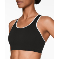 High impact piping sports bra with removable paddings