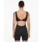 Squre neck wide strap padded jumpsuits twist back one piece fitness sets