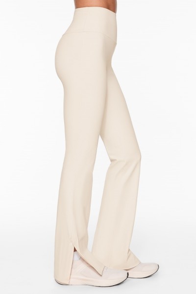 Tummy control slit flare leggings for women basic athleisure style yoga pants