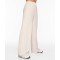 Elastic waist wide leg cotton fleece pants with buttons comfortable cozy trousers