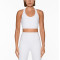 Full coverage scoop neck high support sports bra longline hollow back yoga bralette