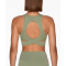 Full coverage scoop neck high support sports bra longline hollow back yoga bralette