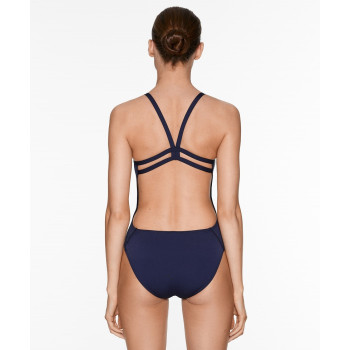 Spaghetti strap open back swimsuits one piece square neck curved beachwear