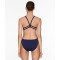 Spaghetti strap open back swimsuits one piece square neck curved beachwear