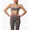Buttery soft contrast trim yoga bralette padded spaghetti strap sports bra