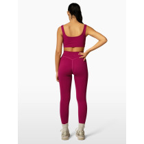 Crossover waistband yoga leggings without front seam high stretchy curvy fitness tights