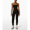 Lower back full length yoga bodysuits with spaghetti straps