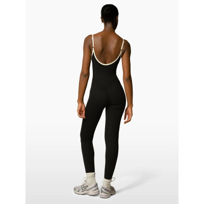 Lower back full length yoga bodysuits with spaghetti straps