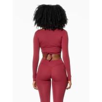 Long sleeve cross over crop top light weight buttery soft yoga crop