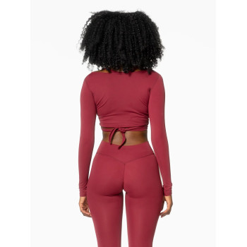 Long sleeve cross over crop top light weight buttery soft yoga crop