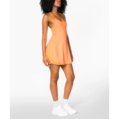 One piece sleeveless cross back tennis dress with adjustable straps