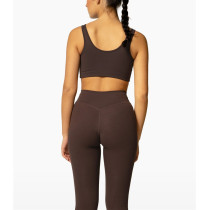 Medium to high impact scoop neck sports bra padded basic style yoga bralette