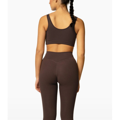 Medium to high impact scoop neck sports bra padded basic style yoga bralette