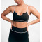Women's contrast trim sports bra sexy front U shape sexy gym bra