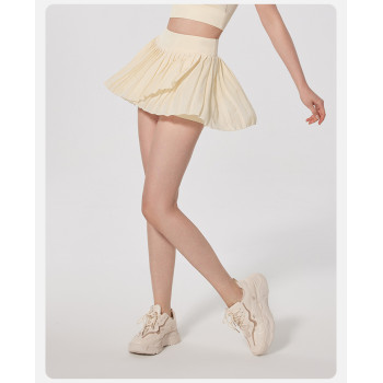 Low MOQ High waisted pleated tennis skirts 2 In 1 flowy dress with pocket undershorts