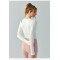 Long sleeve scoop neck cut out athleisure crop tees with padding