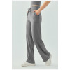 Adjustable waist relaxed fit wide leg pants with side pockets