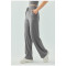 Adjustable waist relaxed fit wide leg pants with side pockets